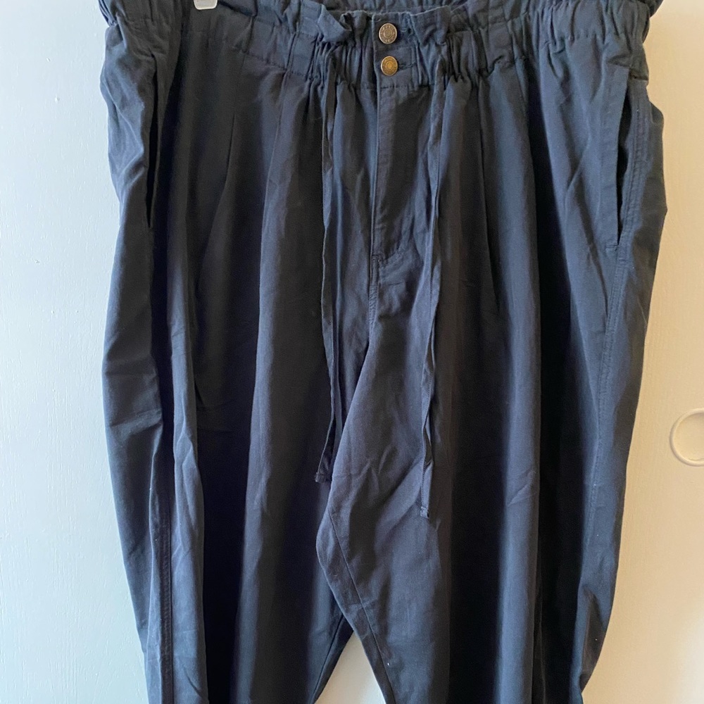 Tie-Waste Cotton Pants